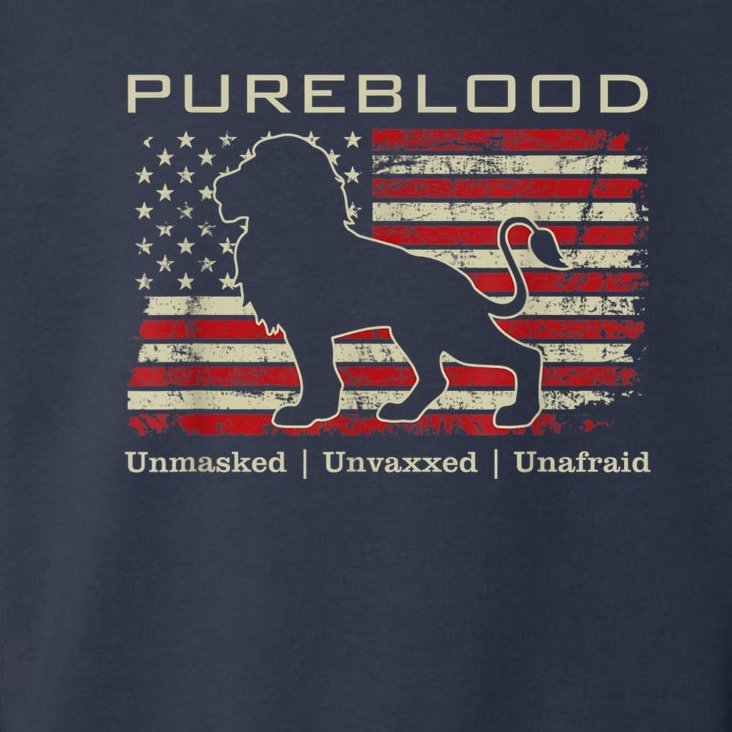 Pureblood Movement #Pureblood Medical Freedom Lion USA Flag Toddler Hoodie