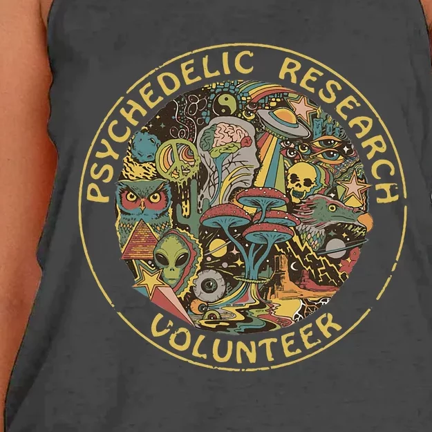 Psychedelic Mushroom Psychedelic Research Volunteer Women's Knotted Racerback Tank