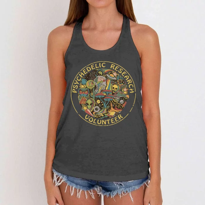 Psychedelic Mushroom Psychedelic Research Volunteer Women's Knotted Racerback Tank