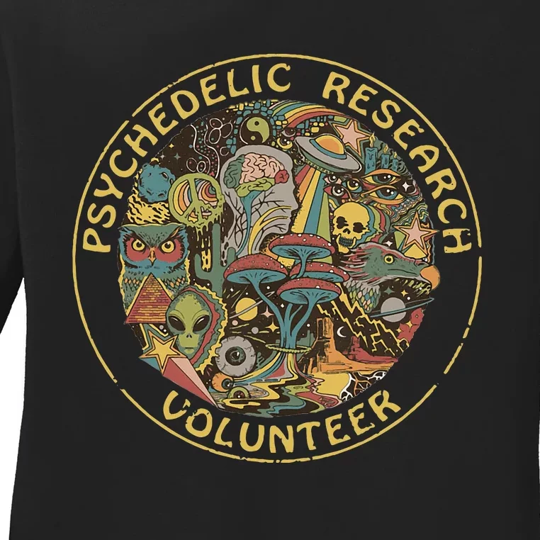 Psychedelic Mushroom Psychedelic Research Volunteer Ladies Long Sleeve Shirt