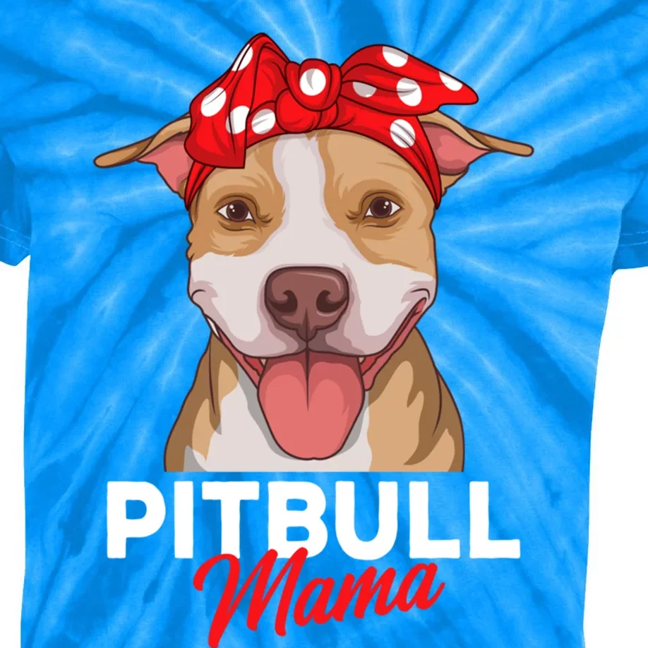 Pittie Mama Pitbull Dog Mom Funny Mothers Day Funny Gift Kids Tie-Dye T-Shirt