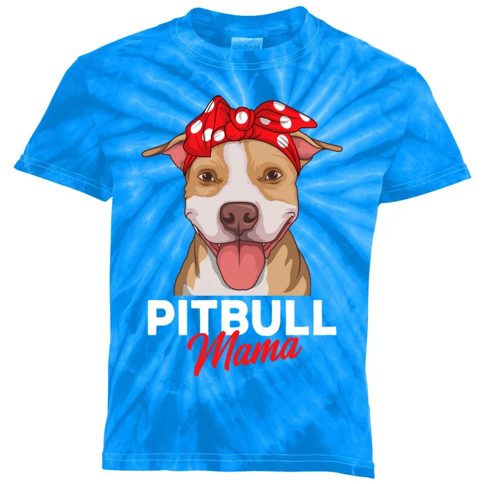 Pittie Mama Pitbull Dog Mom Funny Mothers Day Funny Gift Kids Tie-Dye T-Shirt