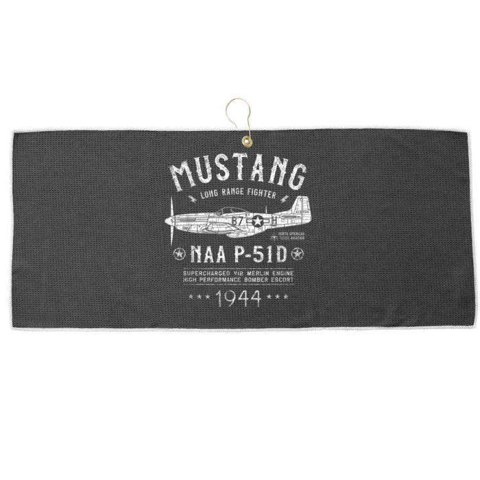 P51 Mustang Large Microfiber Waffle Golf Towel