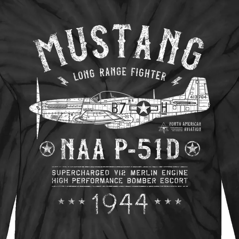 P51 Mustang Tie-Dye Long Sleeve Shirt