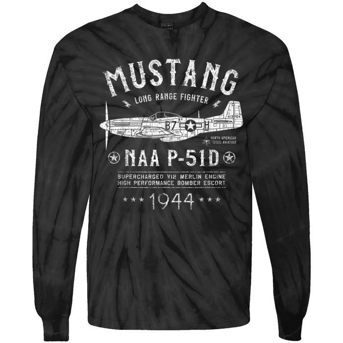 P51 Mustang Tie-Dye Long Sleeve Shirt