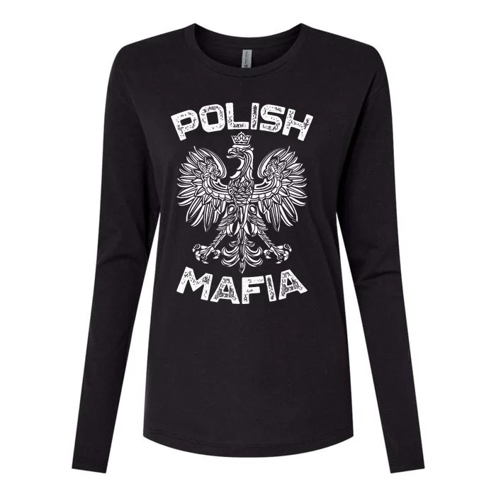 Polish Mafia Poland Polish Eagle Polska Dyngus Day Womens Cotton Relaxed Long Sleeve T-Shirt