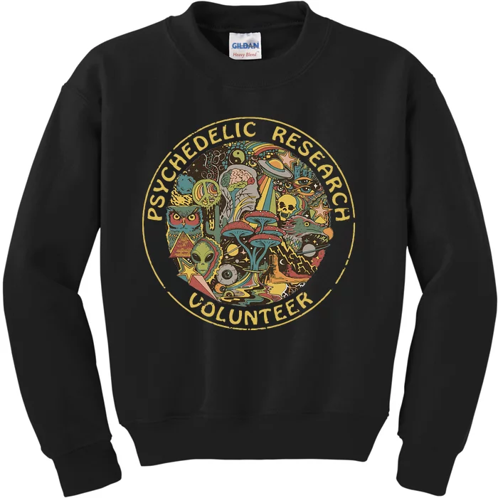 Psychedelic Mushroom Psychedelic Research Volunteer Kids Sweatshirt