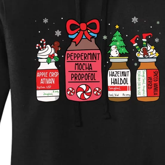 Peppermint Mocha Propofol Christmas Nurse Er Ed Icu Rn Scrub Women's Pullover Hoodie