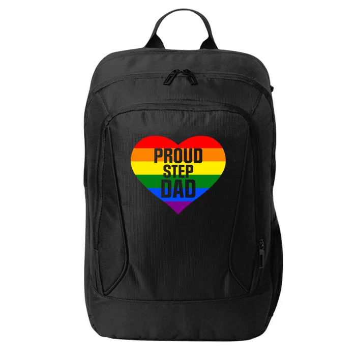 Pride Month Proud Step Dad Lgbt Rainbow Flag Gift City Backpack