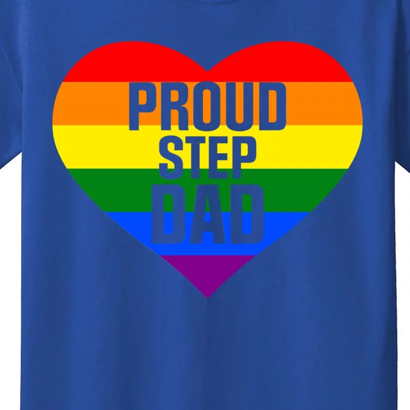 Pride Month Proud Step Dad Lgbt Rainbow Flag Gift Kids T-Shirt