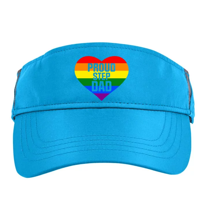 Pride Month Proud Step Dad Lgbt Rainbow Flag Gift Adult Drive Performance Visor