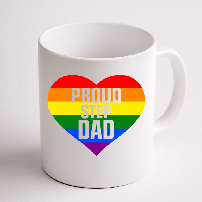 Pride Month Proud Step Dad Lgbt Rainbow Flag Gift Front & Back Coffee Mug