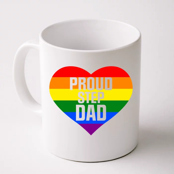 Pride Month Proud Step Dad Lgbt Rainbow Flag Gift Front & Back Coffee Mug