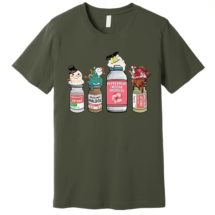 Peppermint Mocha Propofol  Cute Christmas Nurse Premium T-Shirt