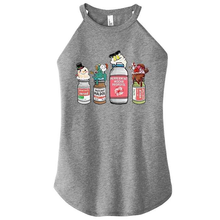 Peppermint Mocha Propofol  Cute Christmas Nurse Women’s Perfect Tri Rocker Tank