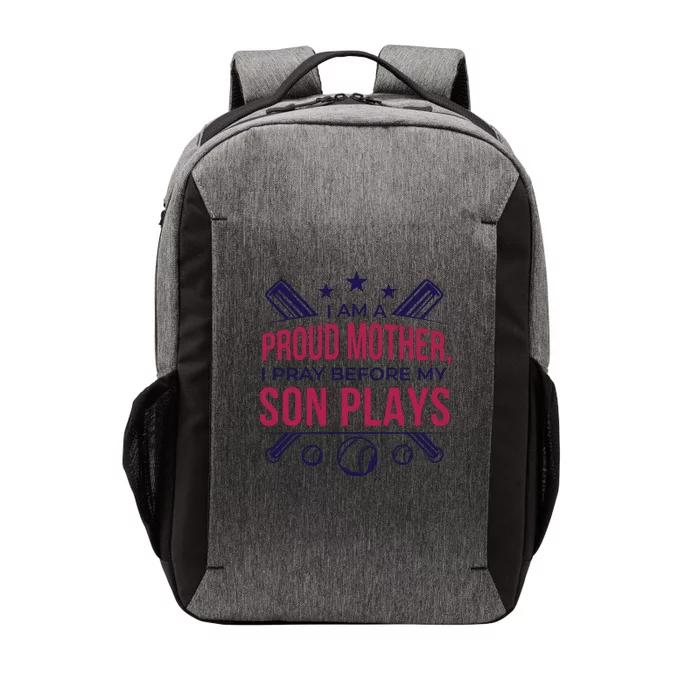 Proud Mother Pray Before Son Plays Baseball Vector Backpack