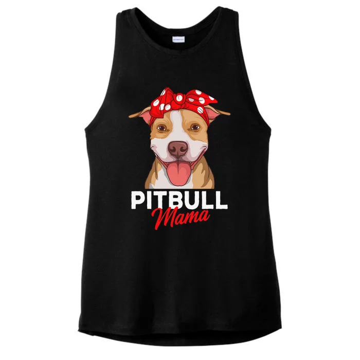 Pittie Mama Pitbull Dog Mom Funny Mothers Day Gifts Ladies Tri-Blend Wicking Tank