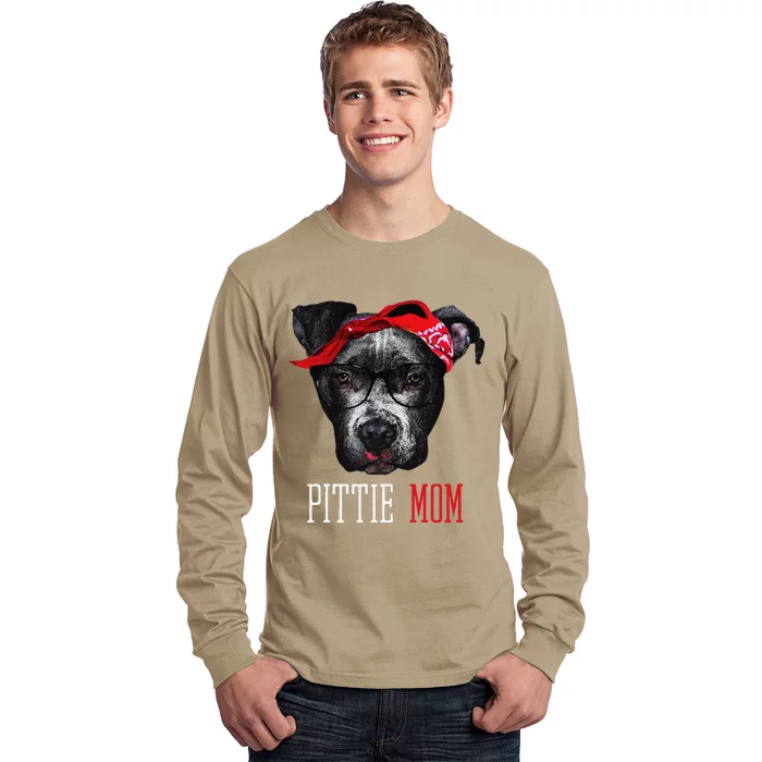 Pittie Mom Pitbull Dog Lovers Mothers Day Gift Long Sleeve Shirt