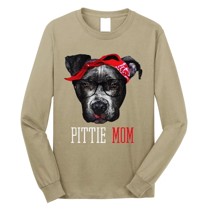 Pittie Mom Pitbull Dog Lovers Mothers Day Gift Long Sleeve Shirt