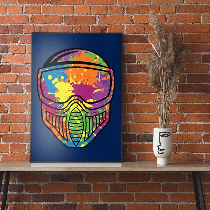 Paintball Mask Paint Shooting Paintballer Air Gun Poster