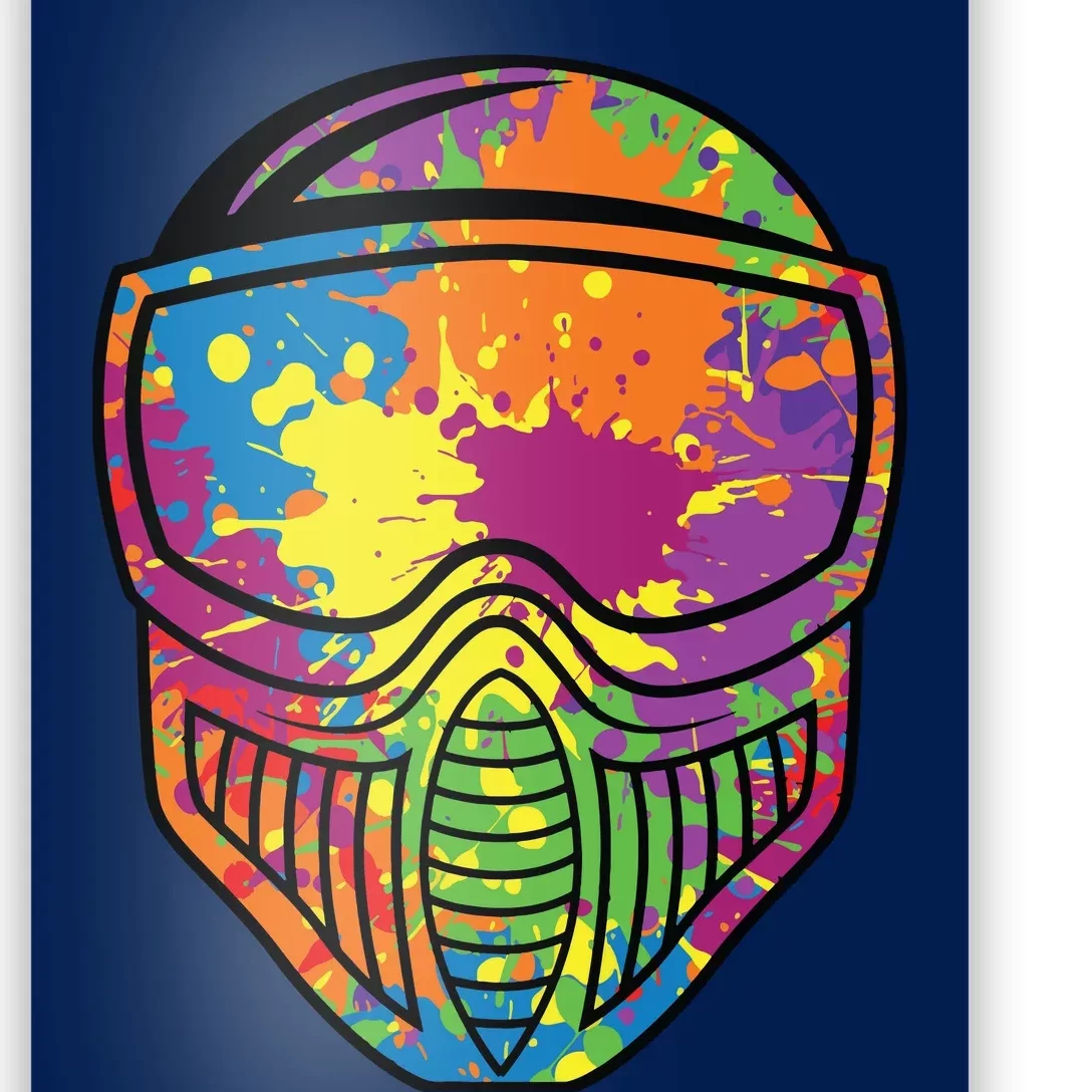 Paintball Mask Paint Shooting Paintballer Air Gun Poster