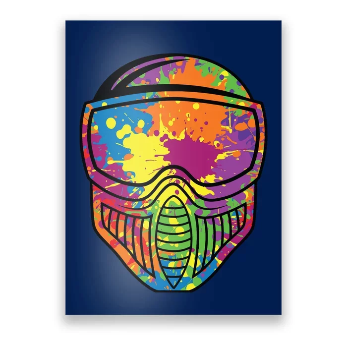 Paintball Mask Paint Shooting Paintballer Air Gun Poster