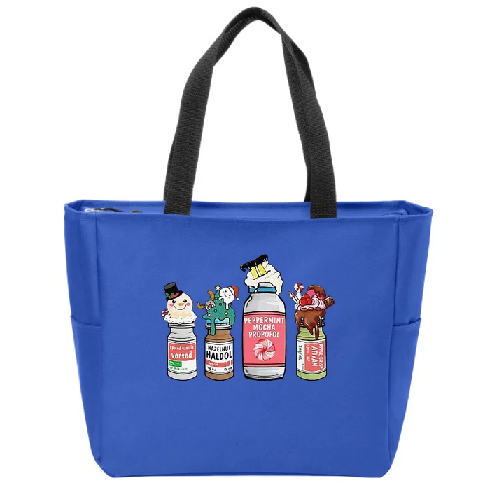 Peppermint Mocha Propofol  Cute Christmas Nurse Zip Tote Bag