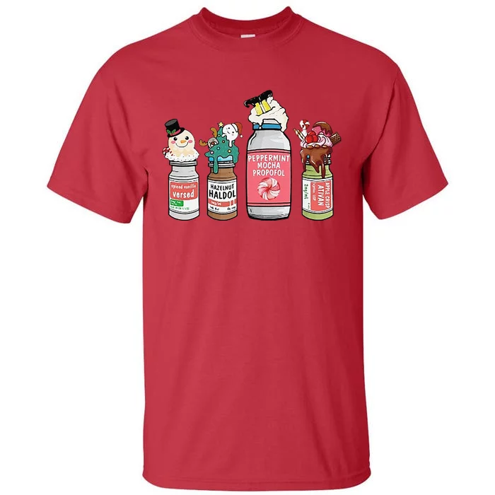 Peppermint Mocha Propofol  Cute Christmas Nurse Tall T-Shirt