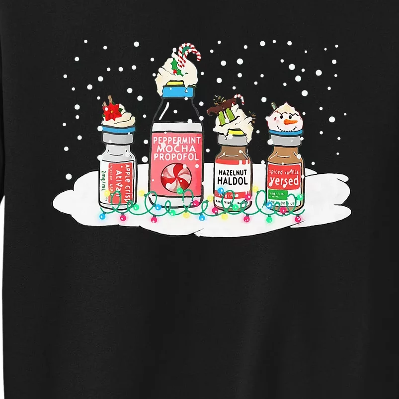 Peppermint Mocha Propofol Funny Nurse Xmas Holiday Tall Sweatshirt