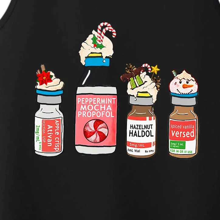 Peppermint Mocha Propofol Cute Christmas Nurse Er Ed Icu Funny Gift Performance Tank