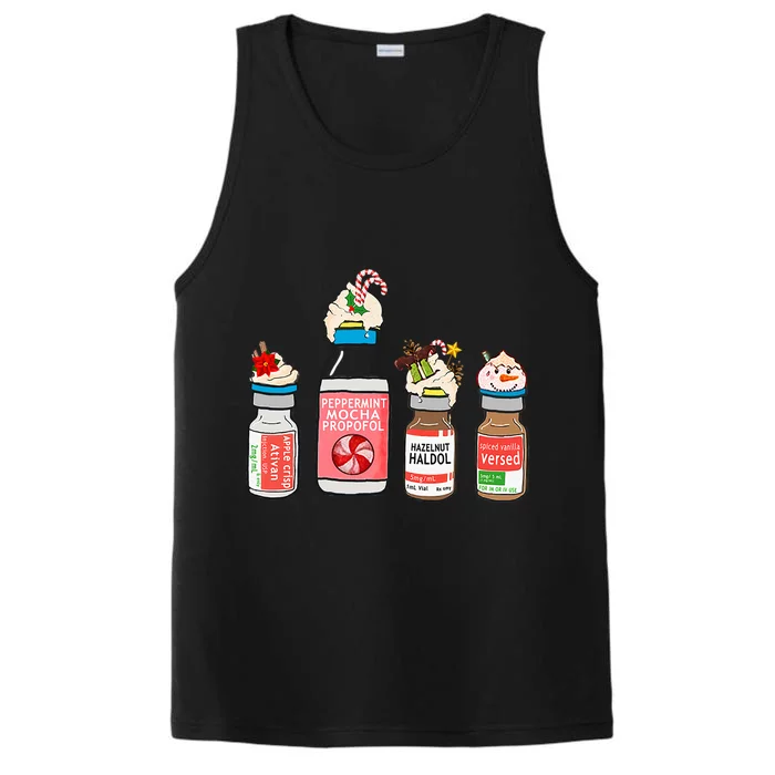 Peppermint Mocha Propofol Cute Christmas Nurse Er Ed Icu Funny Gift Performance Tank