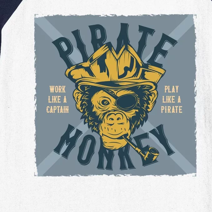 Pirate Monkey Baseball Sleeve Shirt