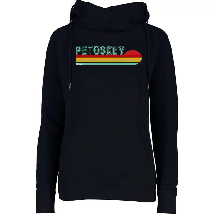 Petoskey Michigan Womens Funnel Neck Pullover Hood