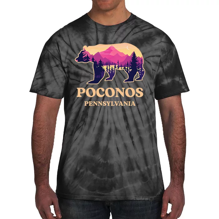 Poconos Mountains Pennsylvania Pa Bear Hiking Souvenirs Tie-Dye T-Shirt