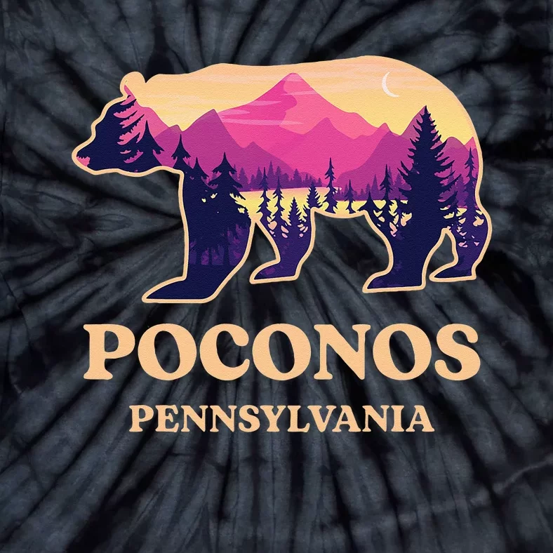 Poconos Mountains Pennsylvania Pa Bear Hiking Souvenirs Tie-Dye T-Shirt