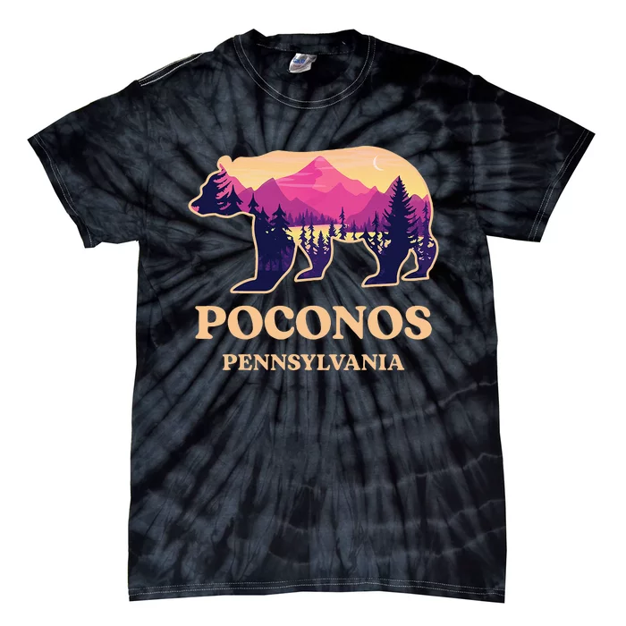 Poconos Mountains Pennsylvania Pa Bear Hiking Souvenirs Tie-Dye T-Shirt