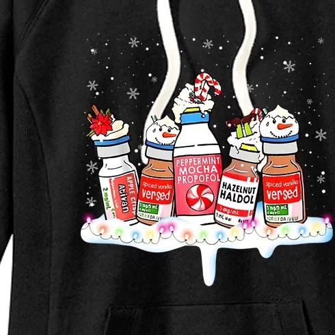 Peppermint Mocha Propofol Cute Christmas Nurse Er Ed Icu Meaningful Gift Women's Fleece Hoodie