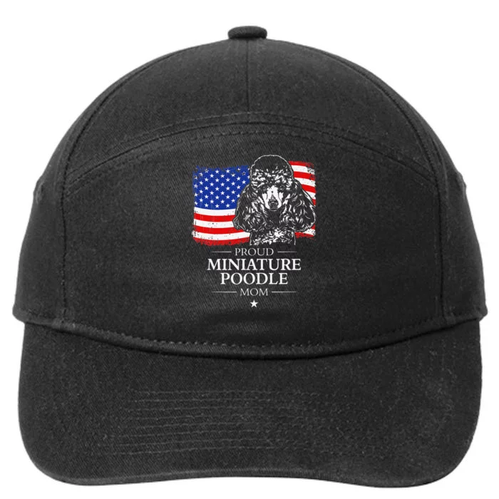 Proud Miniature Poodle Mom American Flag patriotic gift dog 7-Panel Snapback Hat