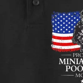 Proud Miniature Poodle Mom American Flag patriotic gift dog Dry Zone Grid Performance Polo