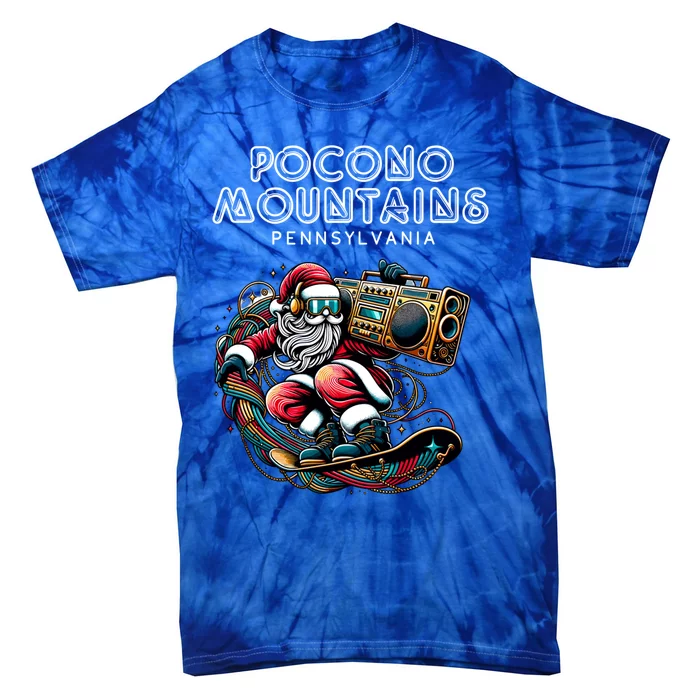 Pocono Mountains Pennsylvania Cool Snowboard Christmas Gift Tie-Dye T-Shirt