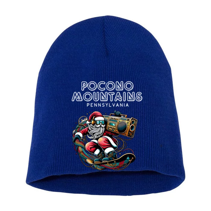 Pocono Mountains Pennsylvania Cool Snowboard Christmas Gift Short Acrylic Beanie