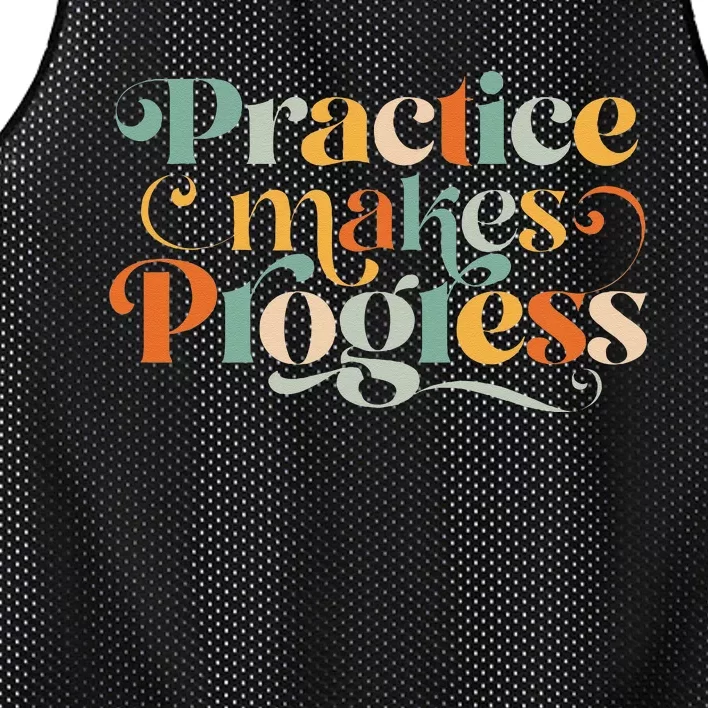 Practice Makes Progress Over Perfection Positive Motivation Mesh Reversible Basketball Jersey Tank