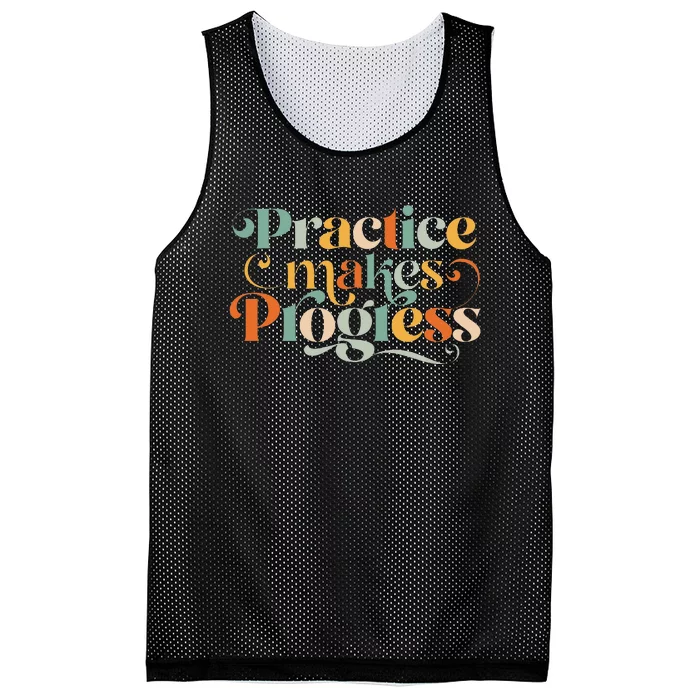 Practice Makes Progress Over Perfection Positive Motivation Mesh Reversible Basketball Jersey Tank