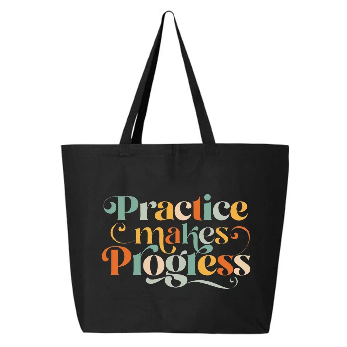 Practice Makes Progress Over Perfection Positive Motivation 25L Jumbo Tote