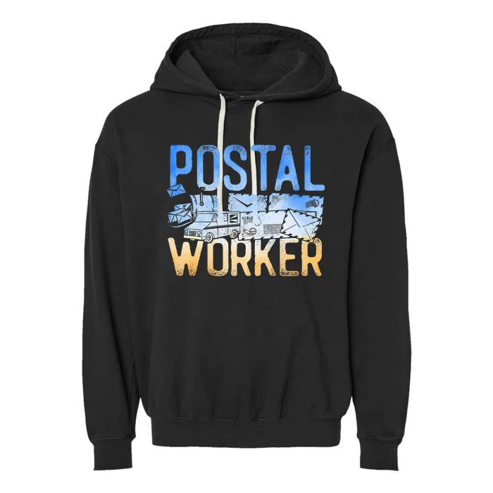 Postman Mailman Postal Worker Garment-Dyed Fleece Hoodie