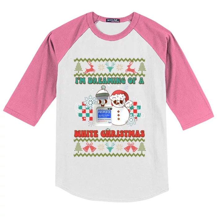 Peppermint Mocha Propofol IM Dreaming Of A White Christmas Cute Gift Kids Colorblock Raglan Jersey