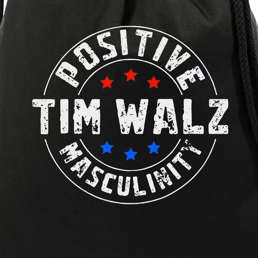 Positive Masculinity Pro Kamala Tim Walz 2024 Drawstring Bag