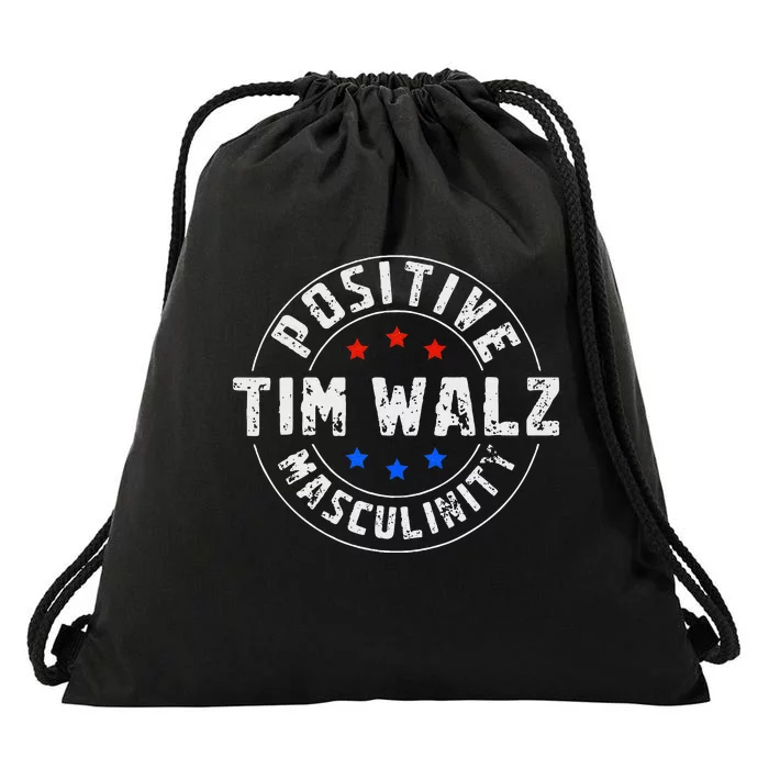 Positive Masculinity Pro Kamala Tim Walz 2024 Drawstring Bag