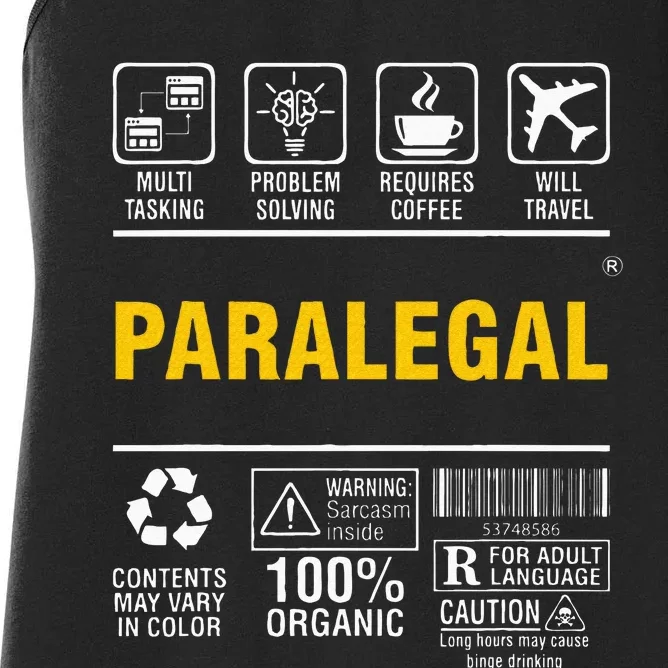 Paralegal Multitasking Problem Solving Coffee Lover Women's Racerback Tank