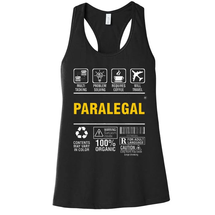 Paralegal Multitasking Problem Solving Coffee Lover Women's Racerback Tank